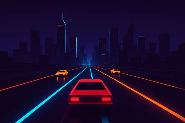 Neon Lane Runner - Jabali AI Poster