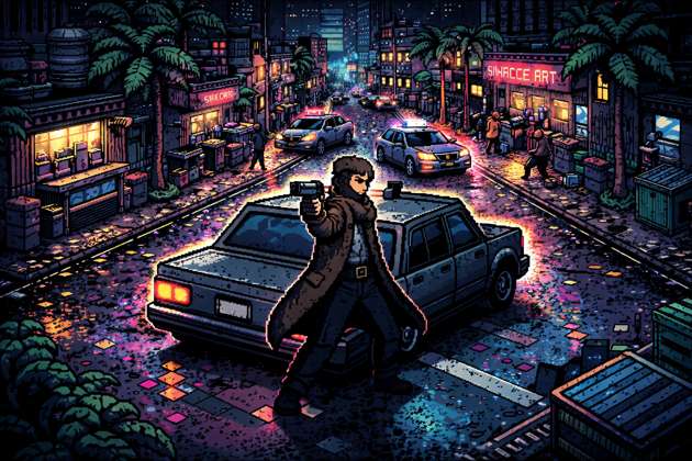 Pixel Crime City - Jabali AI Poster