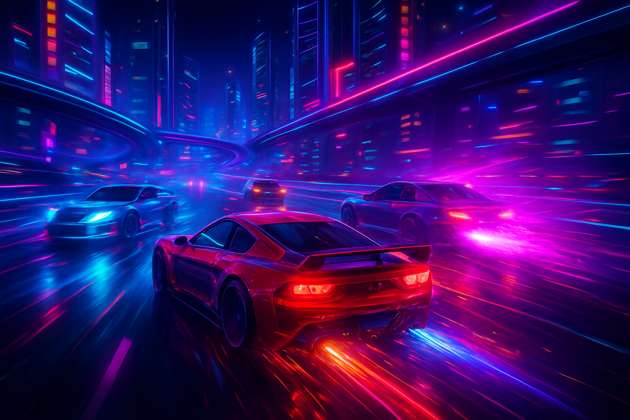 Neon Rivals: Circuit Clash - Jabali AI Poster