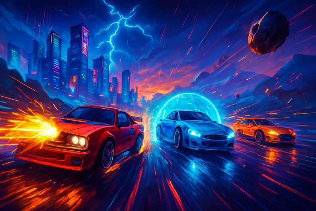 Neon Havoc Racing - Jabali AI Poster