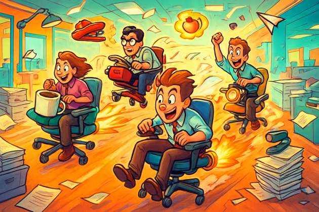 Office Chair Combat Race - Jabali AI Poster