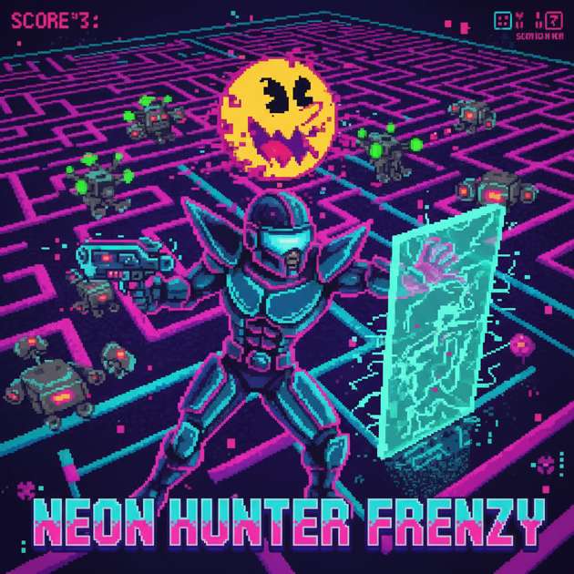 Neon Hunter Frenzy - Jabali AI Poster