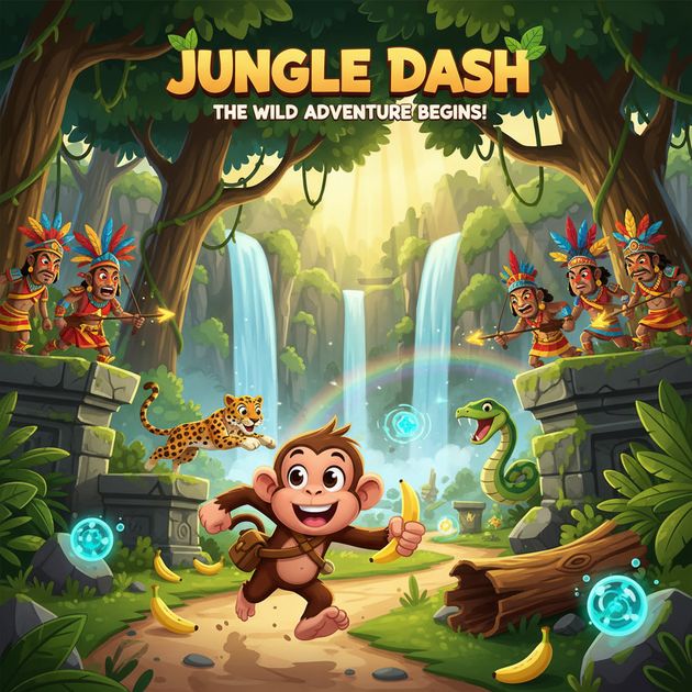 Monkey Jungle Dash - Jabali AI Poster