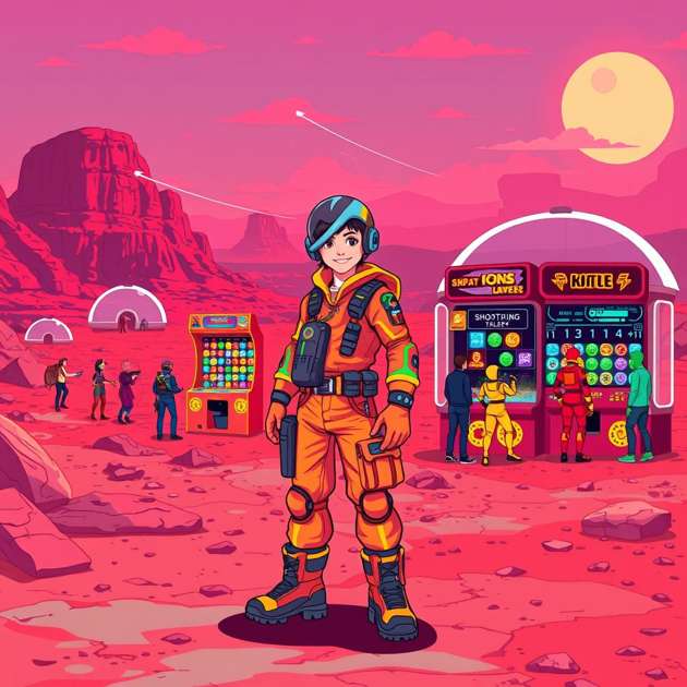 Pixel Carnival: Mars Mania - Jabali AI Poster