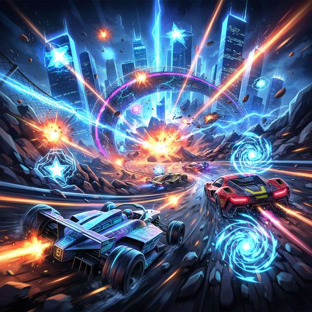 Neon Velocity: Arena Carnage - Jabali AI Poster