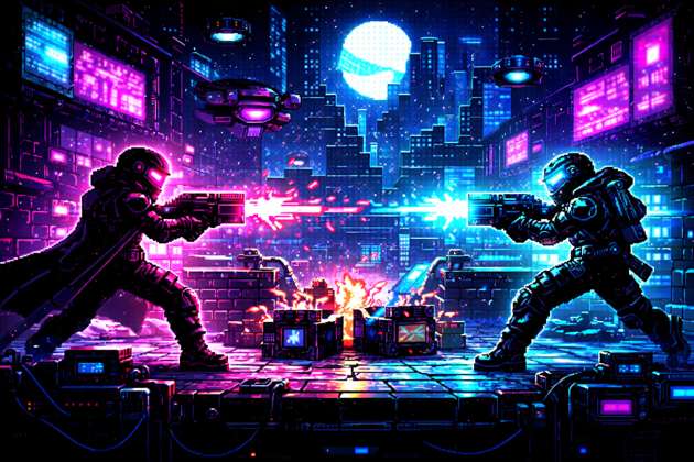 Neon Duel - Jabali AI Poster