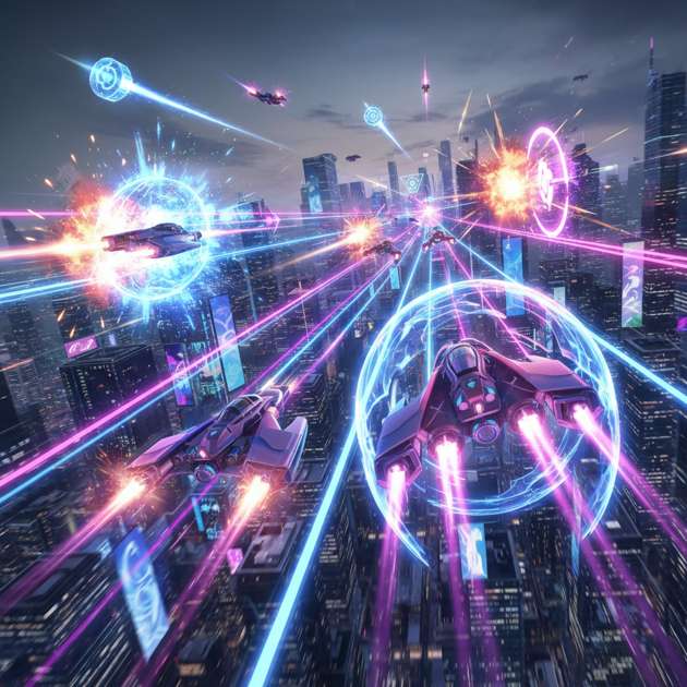 Neon Velocity: Sky Rivals - Jabali AI Poster