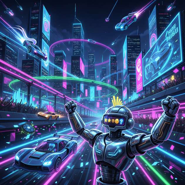 Neon Turbo Circuit - Jabali AI Poster