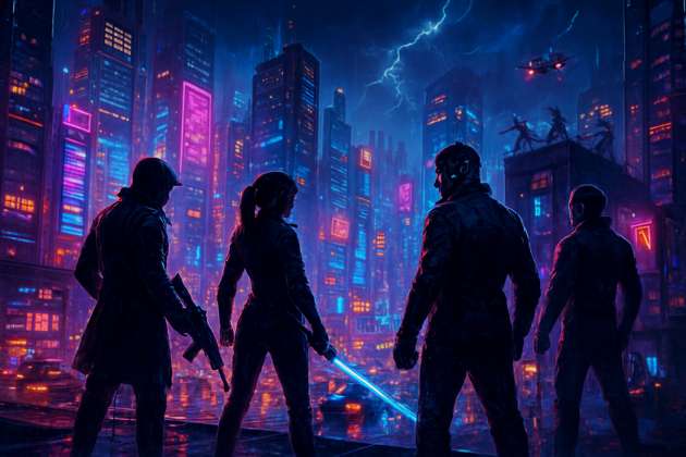 Neon City Rebellion - Jabali AI Poster
