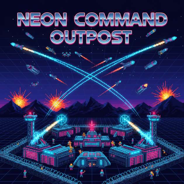Neon Command Outpost - Jabali AI Poster
