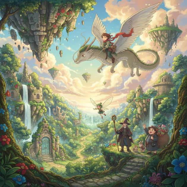 Islands of the Sky Dragon - Jabali AI Poster