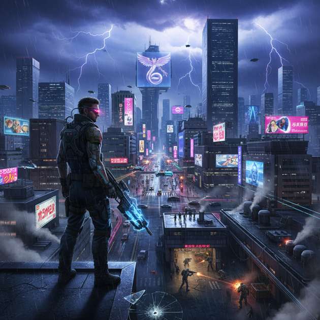 Neon Divide - Jabali AI Poster