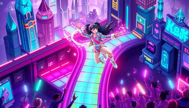 Neon Idol Rising - Jabali AI Poster