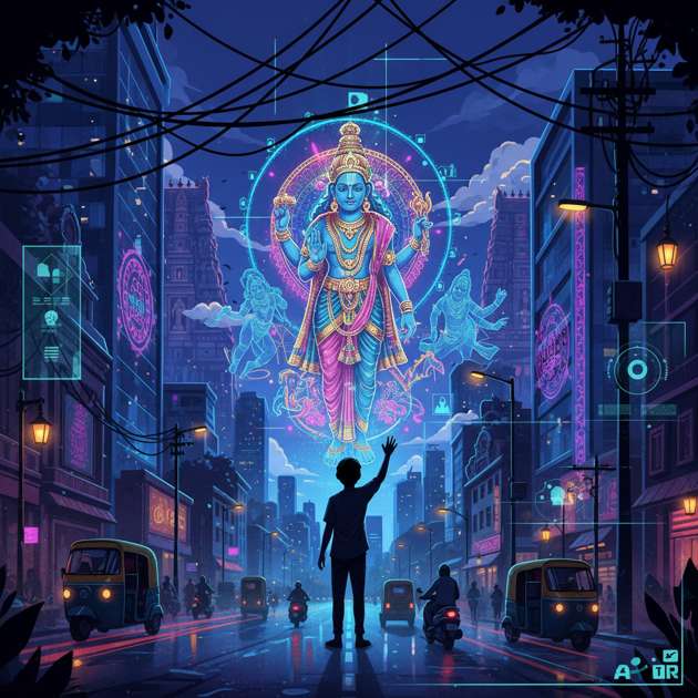 Neon Mandala: Chennai Reawakened - Jabali AI Poster