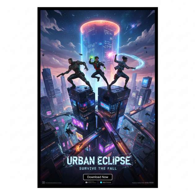 Neon Zone Survival - Jabali AI Poster