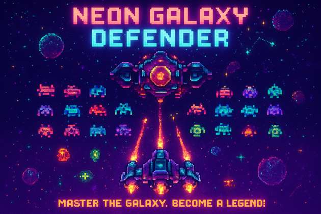 Neon Galaxy Defender - Jabali AI Poster