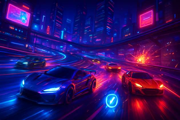 Neon Skyline Rivals - Jabali AI Poster