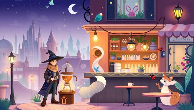 Magic Brews & Cozy Hearts - Jabali AI Poster