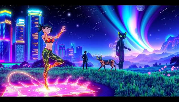 NeonYogaGlow - Jabali AI Poster