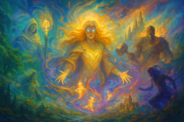 Divine Realms: Shaper's Ascendancy - Jabali AI Poster