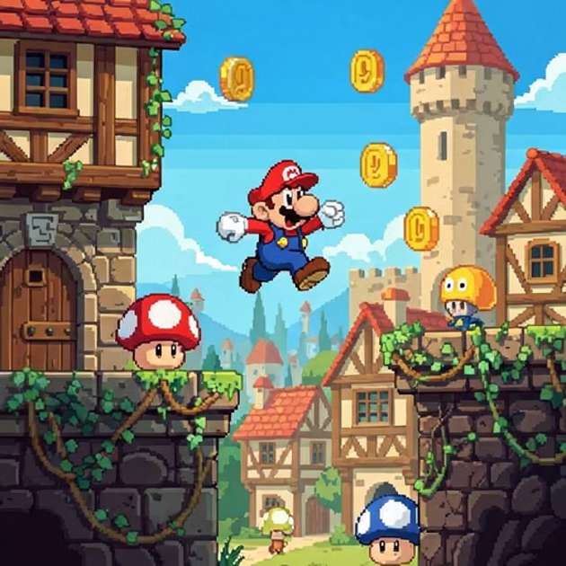 Retro Mario Quest - Jabali AI Poster