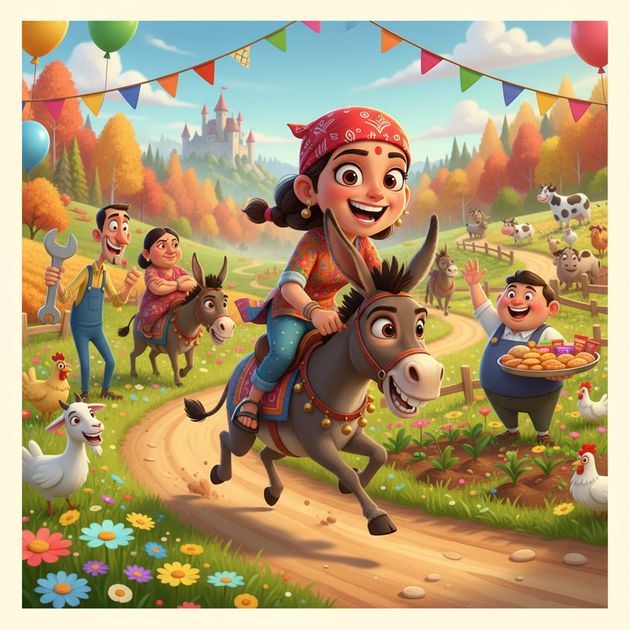 Gadha Dauda: Village Dash - Jabali AI Poster