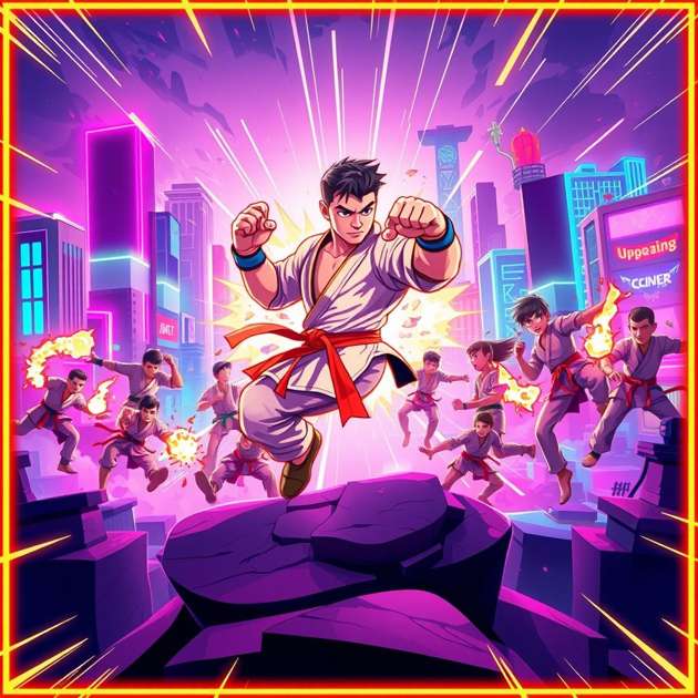 Neon Fist Frenzy - Jabali AI Poster