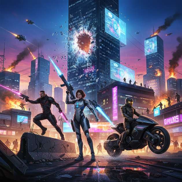 Neon Streets Clash - Jabali AI Poster