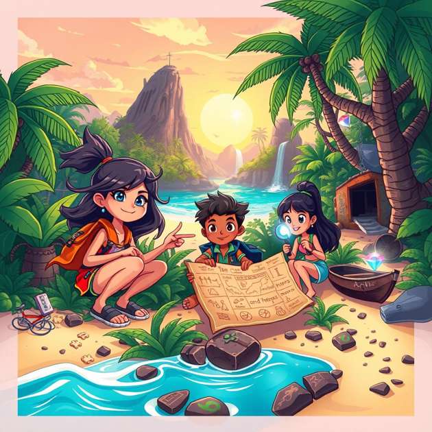 The Island Treasure Trail - Jabali AI Poster