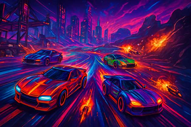 Neon Velocity: Combat Rush - Jabali AI Poster