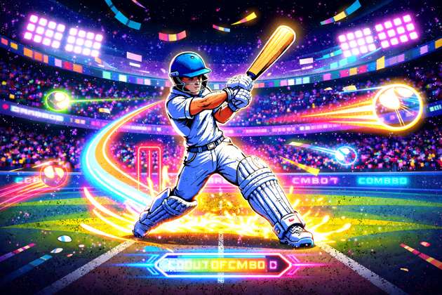Neon Cricket Blitz: Arcade Batting Fury - Jabali AI Poster