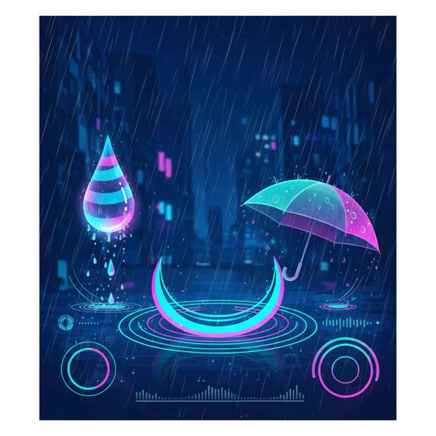 Neon Cascade Pulse - Jabali AI Poster
