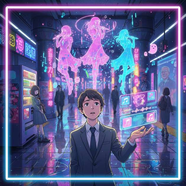 Songs Beneath Neon Rain - Jabali AI Poster