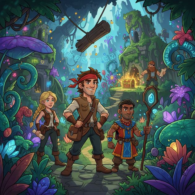 Isle of Enchanted Treasures - Jabali AI Poster