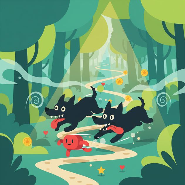 Red Runner - Forest Chase - Jabali AI Poster