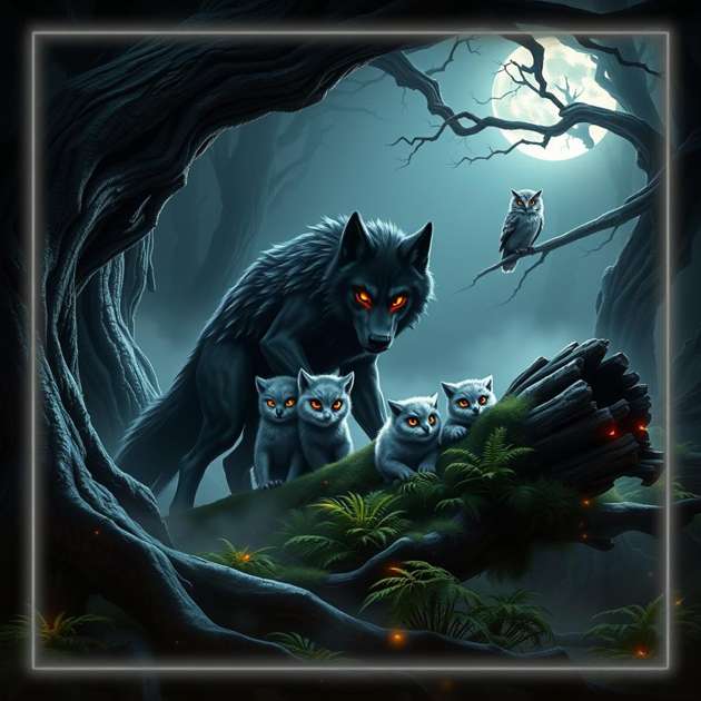 Ashenpaw and the Moonlit Hunt - Jabali AI Poster