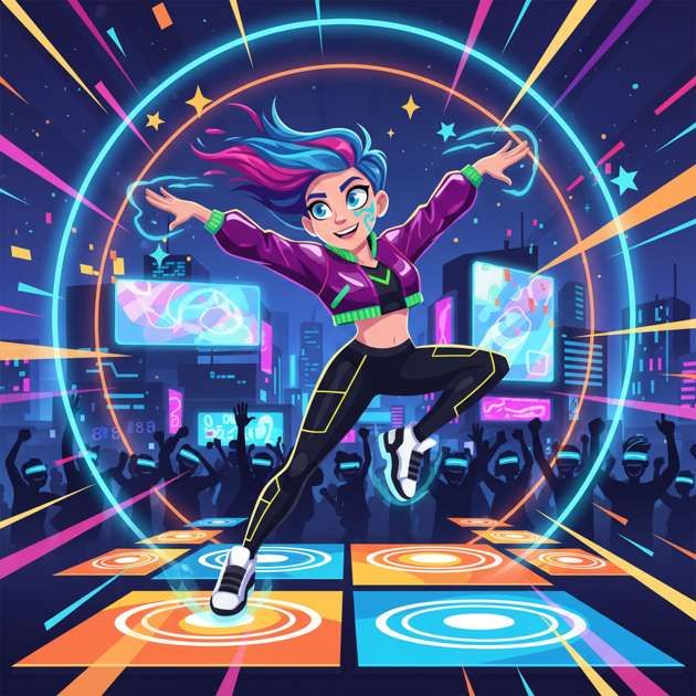Neon Beat Surge - Jabali AI Poster