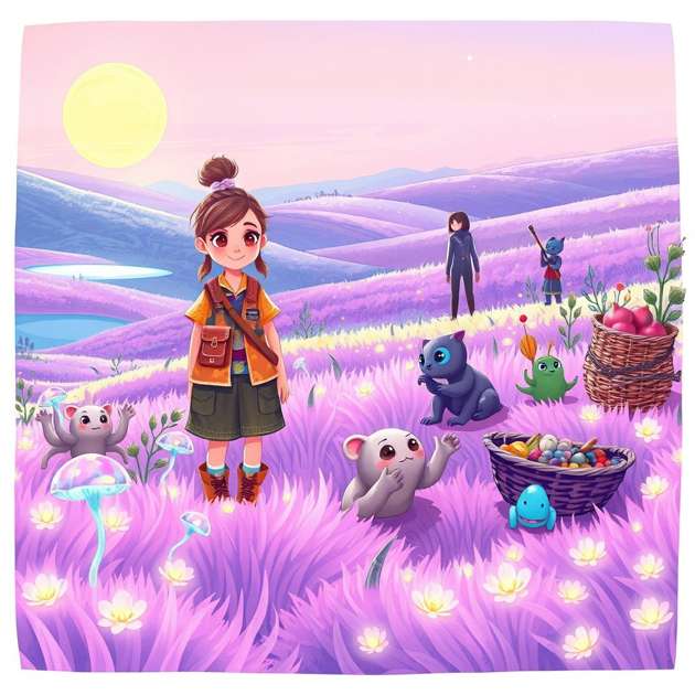 Lavender Marshes of Miraglen - Jabali AI Poster