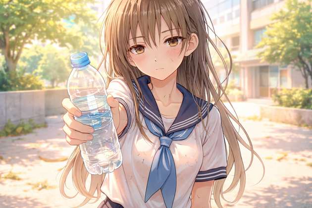 Silent Sip: Anime Hydration Challenge - Jabali AI Poster