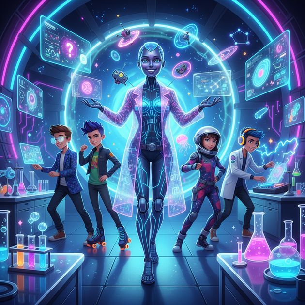 Neon Lab Quest - Jabali AI Poster