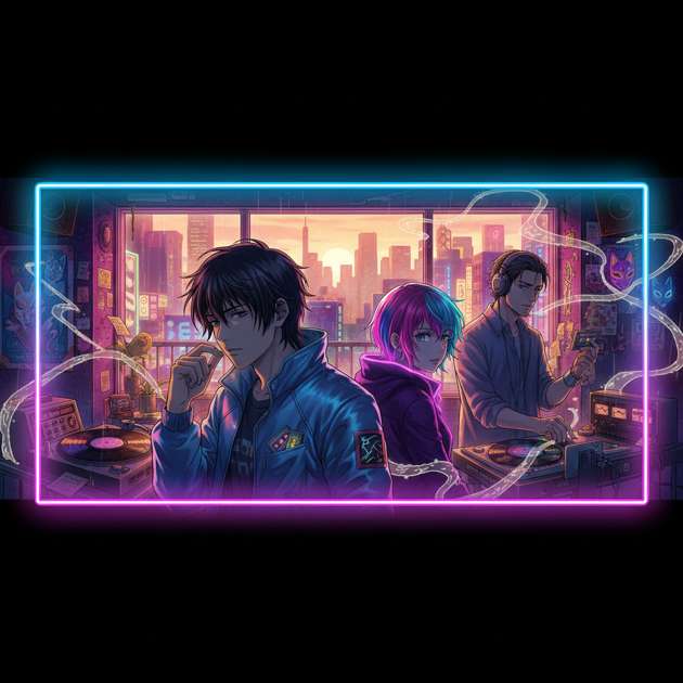 Neon Mixtape at Sunrise - Jabali AI Poster