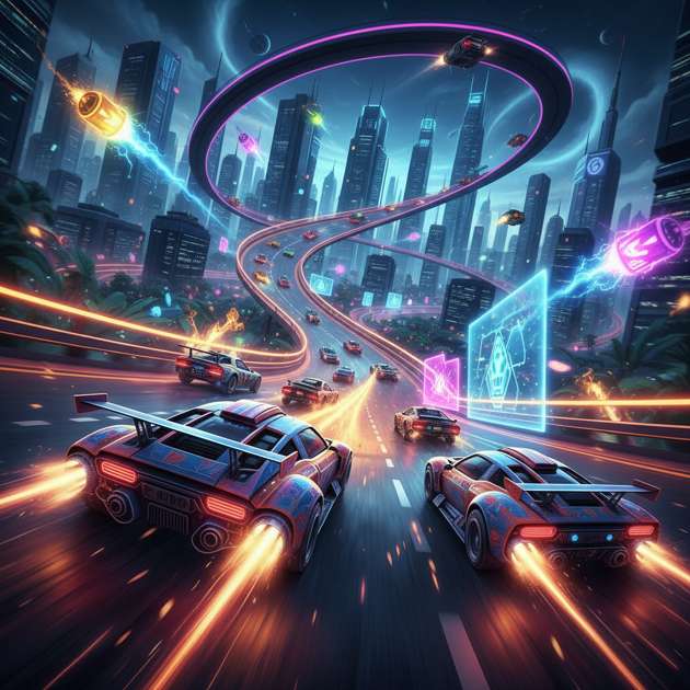 Neon Velocity: Combat Circuit - Jabali AI Poster