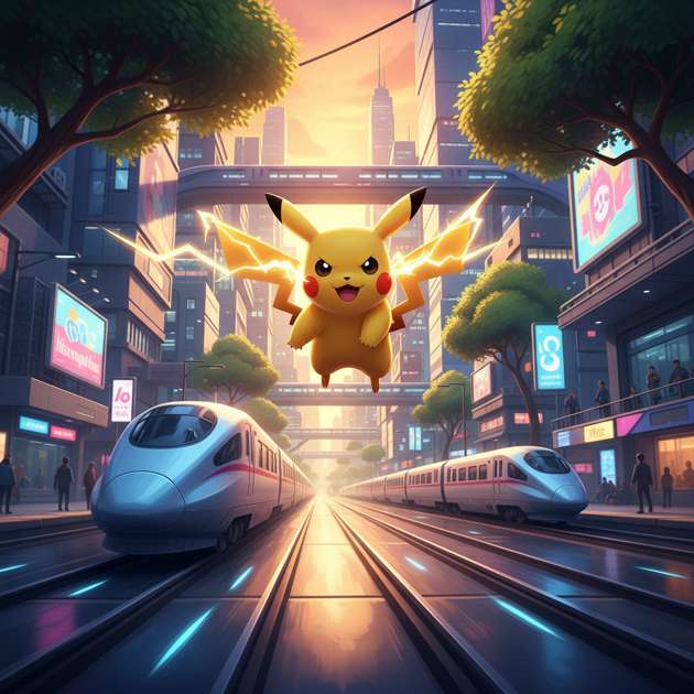 Pikachu City Run - Jabali AI Poster