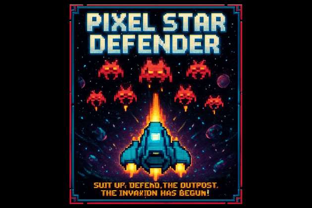 Pixel Star Defender - Jabali AI Poster