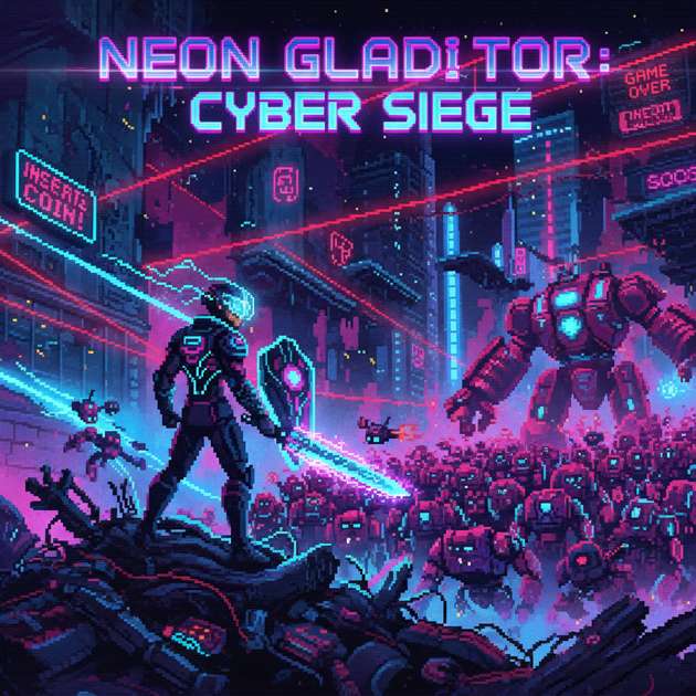 Neon Gladiator: Cyber Siege - Jabali AI Poster