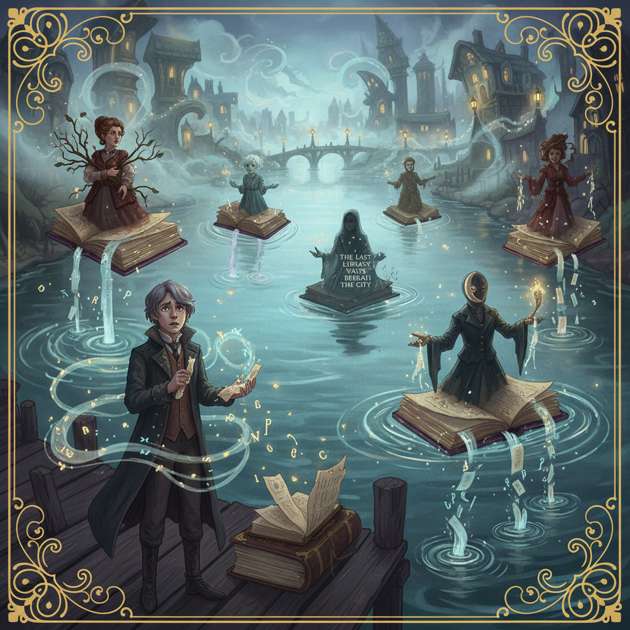 Misericorde and the Book-Raft River - Jabali AI Poster