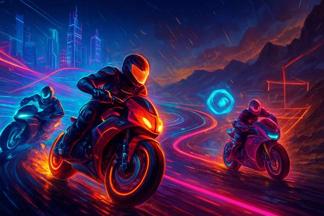 Neon Circuit Riders - Jabali AI Poster