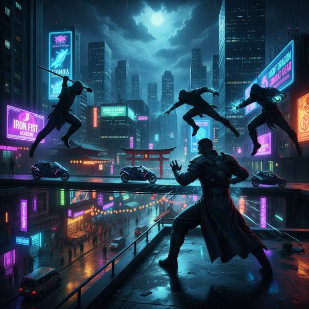 Neon Fist City - Jabali AI Poster