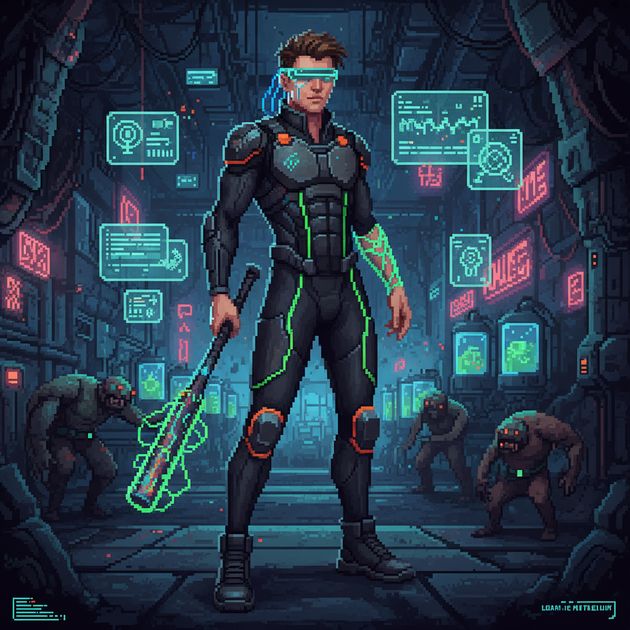 Neon Arena: Mutant Gauntlet - Jabali AI Poster