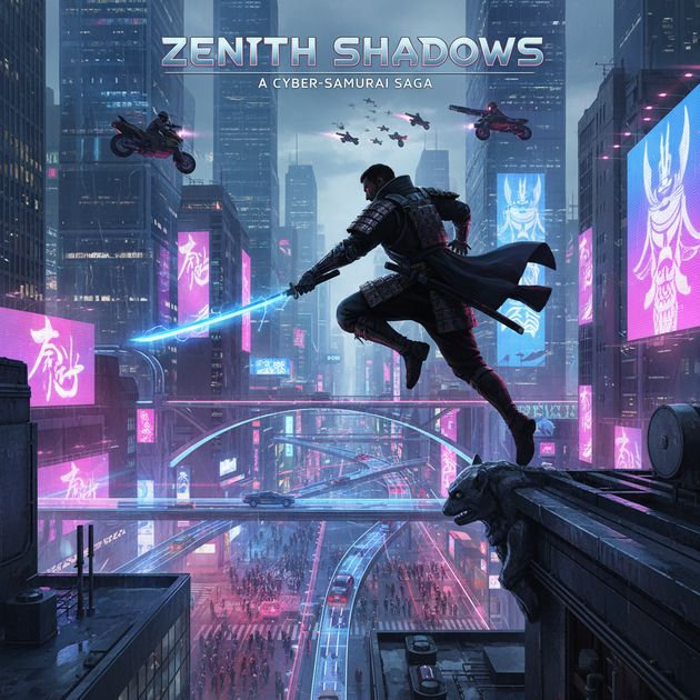 Neon Blade Vigil - Jabali AI Poster